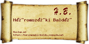 Háromszéki Baldó névjegykártya